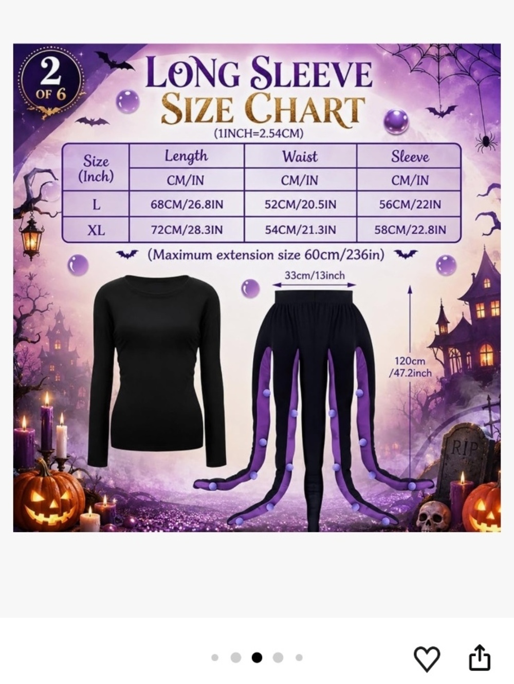 Women’s XL RR-961 Octopus Tentacle Skirt and Long Sleeve Top Costume Set, Black,